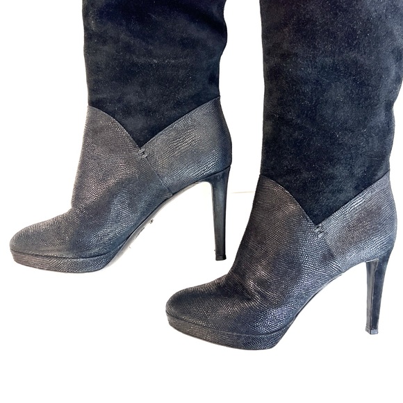 Sergio Rossi suede and leather boots - Picture 4 of 9